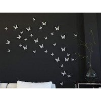 Jaamso Royals White 3D Butterflies Wall Sticker Pack Of 12 Butterflies Piece (13 Cm X 15 Cm, 3D Butterflies Craft)
