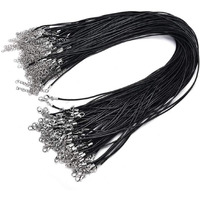 Diy Crafts Design No # 5, Pack Of 10 Pcs, Super Soft Braided Black Waxed Necklace Cord Bulk With C (Design No # 5, Pack Of 10 Pcs)