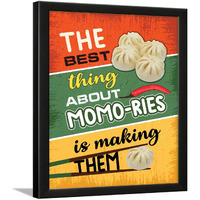 Chaka Chaundh - Kitchen Quotes Wall Frames - Momos Poster For Restaurant, Mess, Bakery, Cookery - Momos Framed Posters For Kitchen - Fast Food, Dining Quotes Wall Frames - (14 X 11 Inches)