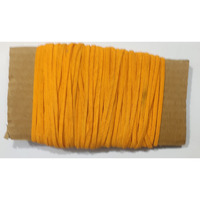 Omx Size - 3.5Mm Color Polyester Flat Braided Elastic Cord Band For Mask Sewing | Knit Sewing Crafts Diy Earloop For Mask Bent (#C3) (Yellow Turmeric, 25 Mtr)