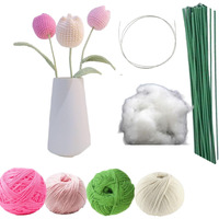 Prapti Handicrafts Crochet Tulip Flower Kit, Adult Craft Set With Yarns (Tulip Flower)