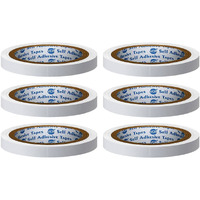 Vcr Easy Tear Double Side Adhesive Tissue Tape Best For Arts, Crafts, Photography, Scrapbooking (10 Meters, 06Mm / 0.25" Width, White) -6 Rolls Per Pack
