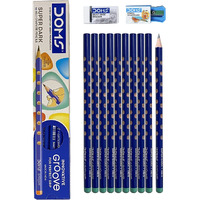 Doms Groove Hb/2 Super Dark Graphite Pencil Box Pack | Innovative Groove For Perfect Grip | Free Eraser & Sharpner Inside | Pack Of 40 Pencils