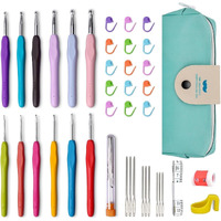 Lupinez 41Pcs Crochet Kit Set | 12 Size Crochet Hooks Set | Ergonomic Soft Grip Crochet Hooks | Large Crochet Needle With Storage Case | Crochet Needles Knitting Kit | Crochet Needle Kit For Beginners