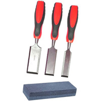 Isc 3 Pcs Woodworking Chisel Set With 1 Combination Stone