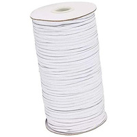 Omx White Color Polyester Flat Braided Elastic Cord Band (10 Meters, 3.5 Mm) For Mask, Sewing, Crafts | Knit Sewing Crafts Diy Earloop For Mask Bent And Other Projects