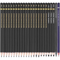 Amazon Brand - Umi Drawing And Sketching Pencils 24 Pencil Set (19 Sketch Pencils, 3 Charcoal Pencils, 1 Graphite Pencil And 1 Eraser Pencil)