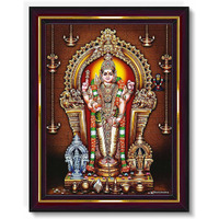 Pavan Photo Laminations Tiruchendur Murugan Lord Subramanya Swamy Wall Painting Framed Home Decor (Wood,Matte,Brown,Big Size,10 X 12 Inch) B53M