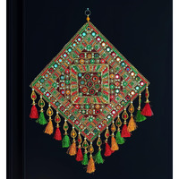 Reptum Decor Square Rangoli Design Wall Hanging Traditional Chakda - 1 Piece