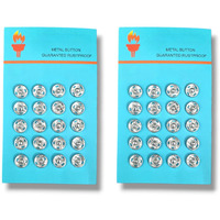 Rianz Embroidery Material 8 Mm Silver Tich Buttons (Fancy Buttons/Snap Buttons/Clip Buttons/Chit Buttons/Hook Buttons) For Clothes Craft,Dressmaking And Sewing Purpose (Silver - Pack Of 40 Buttons)