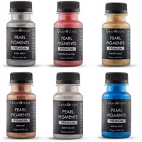 Granotone Pearl Pigments, Mica Pigment Powder For Epoxy Resin, Non-Toxic Glowing Powder For Soap, Painting, Art & Craft Projects, Nail Art, Slime, Epoxy Resin, Vibrant Colours Set Of 6, 20G Each