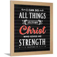 Chaka Chaundh - Jesus Quotes Wall Frames - Christmas Quotes Wall Frames - Christian Wall Frames - Bible Verses Wall Decor - (14 X 11 Inches) (I Can Do All Things - Black)