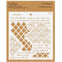 Craftangles Art And Craft Stencil - Vintage Damask, 6X6 Inch, Reusable, Use For Diy Painting On Canvas, Fabric, Cloth, Paper, Glass, Furniture, Wall, Mixed Media And Decoupage, 1Pc, Ctcs143