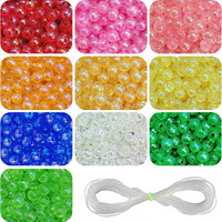 Indikonb 1100 Pcs Multi Colour Pearl Beads - 6 Mm 10 Colors Multicolor Pearl Beads Loose Spacer Beads With Hole For Jewelry Making, Round Rainbow Pearl Beads For Diy Craft Bracelet Necklace Earrings