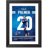 Tenorarts Cole Palmer Poster Chelsea Laminated Photo Framed Painting With Matt Finish Black Textures (12 Inches X 9Inches)