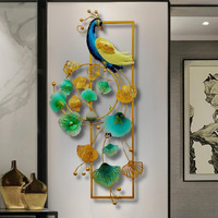 Anshika International Wall Art Peacock Metal Frame With Led, Wall Sculpture For Living Room, Bedroom, Drawing Room, Office Wall Hanging For Home Decorative (Size 40X20 Inch)-A6