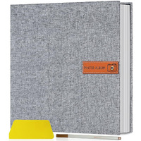 Hasthip Photo Album - Self Adhesive Scrapbook Album For 4X6 5X7 8X10 Pictures, Linen Cover With 40 Pages Diy Photo Book, Birthday Gifts For Women Mom Family Baby Wedding Travel (11.5"X10.6", Grey)
