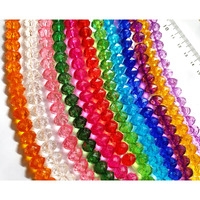 Go-Set-Get! 500Pcs (10Mm) Mix Of 10 Colors Rondelle/Tire Crystal Plastic Beads Round Beads For Jewelry Making (Crystal-Rondelle500)