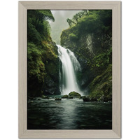 Tenorarts Waterfall Photo Frame Vastu Art Framed Aesthetic Wall Painting With White Wooden Texture For Living Rooms Bedroom Office - Wall Paintings/Hangings (12Inches X 9Inches)