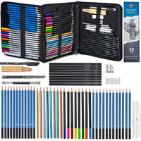 Corslet 71 Pc Sketching Kit: 12 Pc Colour Pencil Drawing Pencils, A5 Sketch Book, Charcoal Pencil Art Supplies For Artists (Combo Pack)