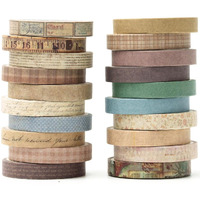 Hasthip 20Rolls Vintage Washi Tape Set, 0.7Cm X 3M Narrow Washi Tape Diy Scrapbooking Decoration, Retro Decorative Antique Patterns Masking Tapes For Arts, Diy Crafts, Journals, Planners, Scrapbook