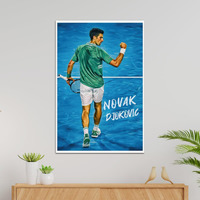 Tenorarts Novak Djokovic Poster Tennis Fan Art Print Wall Poster With Thick 300 Gsm Matt Finish Paper (18Inches X 12Inches)