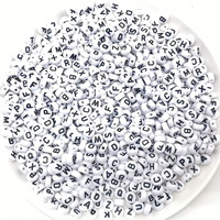 Indikonb Alphabet Letter Round Beads 6Mm | Colorful Alphabet Beads For Bracelets | Round Letter Beads For Jewelry Making, Diy Crafts, And Personalized Accessories | 650 Beads (White Black)