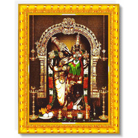 Pavan Photo Laminations Varaha Swamy Lakshmi Devi Lord Varah Varahar Wall Painting Framed Home Decor (Wood,Matte,Gold,Small Size,6 X 8 Inch) R570S