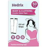 Hedrix (50 Strips) Fashion Dressing Tapes For Clothing, Double Sided Skin Tape For Clothes, Garment, And Body, Invisible Sticking Tape Adhesive, All Day Strength Stick Tape Adhesive