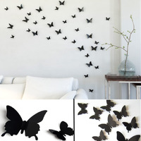 Indian Royals Butterfly Stickers For Wall, Butterfly Decoration Items, Stickers, Wall Decor, Butterflies Pack Of 12 (Black, 21Cm X 34Cm)
