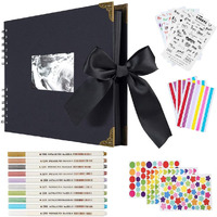 Hasthip Diy Scrapbook Photo Album Kit, Anniversary Gift For Couple Special, A4 Diy Wedding Album Set With Color Stickers, Color Pen, Graduations Album Memory Photo Album, 80Pages/40Sheet