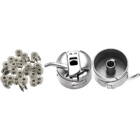 On Blow Combo Pack Of 25 Metal Sewing Silver Bobbins And 2 Bobbin Holders For Household Sewing Machine Accessories