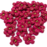 Eerafashionicing Hand Made Crochet Flowers (Pink And Antique Colour) -15 Pieces