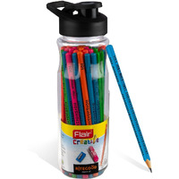 Flair Creative Series Ritegood Extra Dark Pencil Kit | Grade 2B | Included Sharpner & Jumbo Dust Free Eraser | For Student & Artists | 40 Pcs Pencils Of Jar Pack