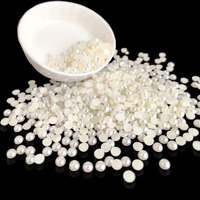 Indikonb Half Cut Pearls For Craft | Off White Cream Colour Flat Back Beads For Jewelry Making And Crafts (Off White-4Mm)