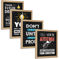 Chaka Chaundh - Motivational Quote Frames - Inspirational Wall Quotes For Office, Student, Study Room - (14 X 11 Inches - Set Of 4) (Vintage Inspirational Quotes - Set Of 4 - (14 X 11 Inches))