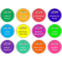 Aroma Krafts Non Bleeding Fluorescent Colours For Diy Soap Making - Set Of 12 (10 G Each)