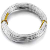 Beadsnfashion Aluminium Art And Craft Color Wire For Jewellery Making, Flower Decoration And Floral Arrangement (Silver)