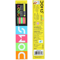 Doms Neon Rubber Tipped Hb/2 Graphite Pencils Box Pack | Non-Toxic | Free Sharpner Inside The Box | Easy & Smooth Sharpening | Pack Of 50 Pencils