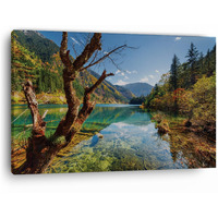 Truecanvas Arrow Bamboo Lake Fall, Wooden Framed Canvas Paintings For Home Decor | Bedroom, Living Room,Wall Decoration | Wall Art Painting, Ct0915, Size 16 X 24 In