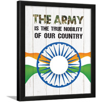Chaka Chaundh - Army Quotes Wall Frames - Army Quotes Posters - Indian Army Quotes - (13.6 X 10.6 Inches) (The Army Is The True - White)