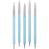 Amazon Brand - Umi 5Pcs/Set 2 Way Pottery Clay Ball Styluses Tools Polymer Clay Sculpture Tool Nail Art Carving Tools Silicone Shapers Dotting Tool