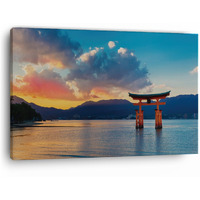 Truecanvas Itsukushima Jinja Otorii, Wooden Framed Canvas Paintings For Home Decor | Bedroom, Living Room,Wall Decoration | Wall Art Painting, Ct0943, Size 16 X 24 In