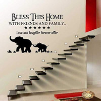 Kreepo Bless This Home Wall Dcor Sticker Stair Sticker Stairway Decals Attrective Vinyl Stickers