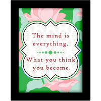 Tied Ribbons The Mind Is Everything, You Become What You Think Inspiring Poster For Room With Frame(13.6 Inch X 10.2 Inch,Multicolor, Engineered Wood)
