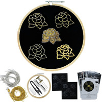 Embroiderymaterial Diy Embroidery Kits For Beginners, Kid, & Adult With 2 Piece Of Pattern Printed On Fabric/Cloth, Instruction Paper, Needle, Thread, Embroidery Hoop And All Required Material