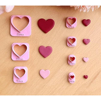 Dhanishtha Valentines Day Polymer Clay And Fondant Cutters | Clay Tools | Cutters Set | Jewellery Earing Making | Color May Vary | (Heart Cutters)
