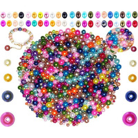 Diy Crafts 50 Pcs, Random Sizes, Plastic Pearl Beads, Craft Pearls With Holes Bulk Round Mixed Color And Size Beads For Bracelets And Jewelry Making, 4-10Mm As(50 Pcs, Random Sizes)