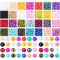 Diy Crafts 200 Pcs, Random Colors, Pearl Beads, Multicolor Pearl Beads Loose Pearls With Holes For Jewelry Making, Small Pearl Filler Beads For Crafting Bracelet Necklace E(200 Pcs, Random Colors)