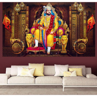 Maxstone Improve Your Place Nylon Chhatrapati Shivaji Maharaj Wall Painting With Multiple Frame (Multicolour , 30X50 Inch , Large) - Set Of 5